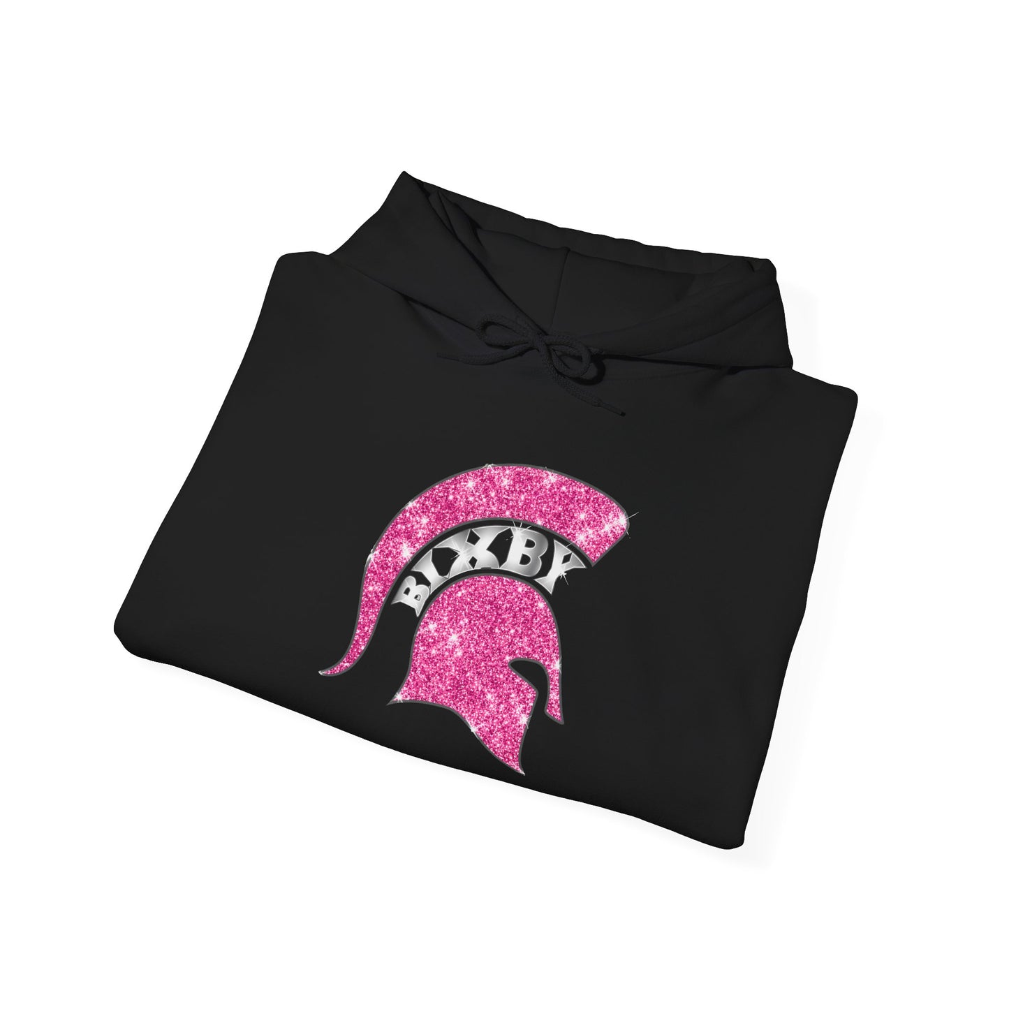 Bixby Spartan Pink Helmet Bling Gildan Hoodie