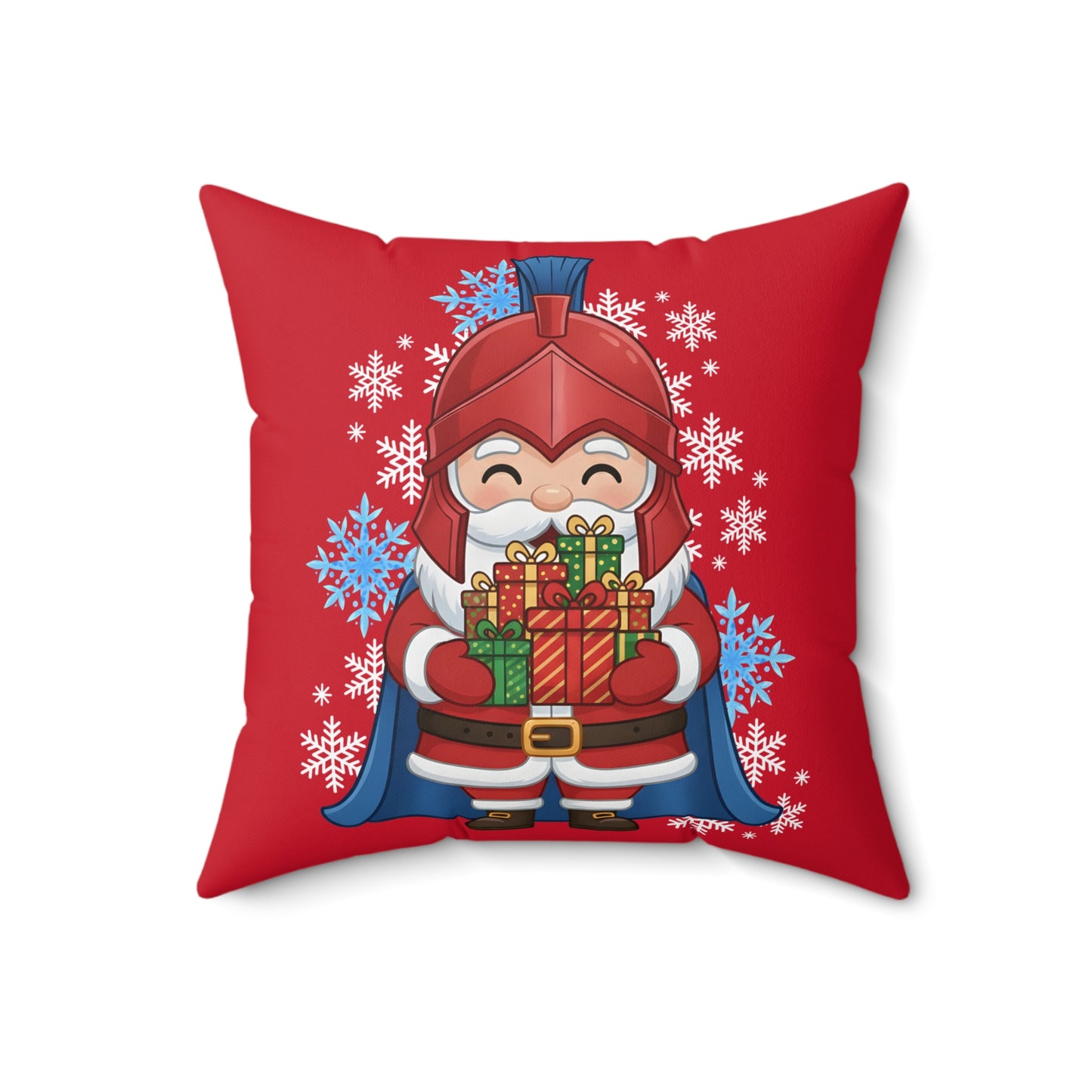 Spartan Santa Red Christmas Pillow