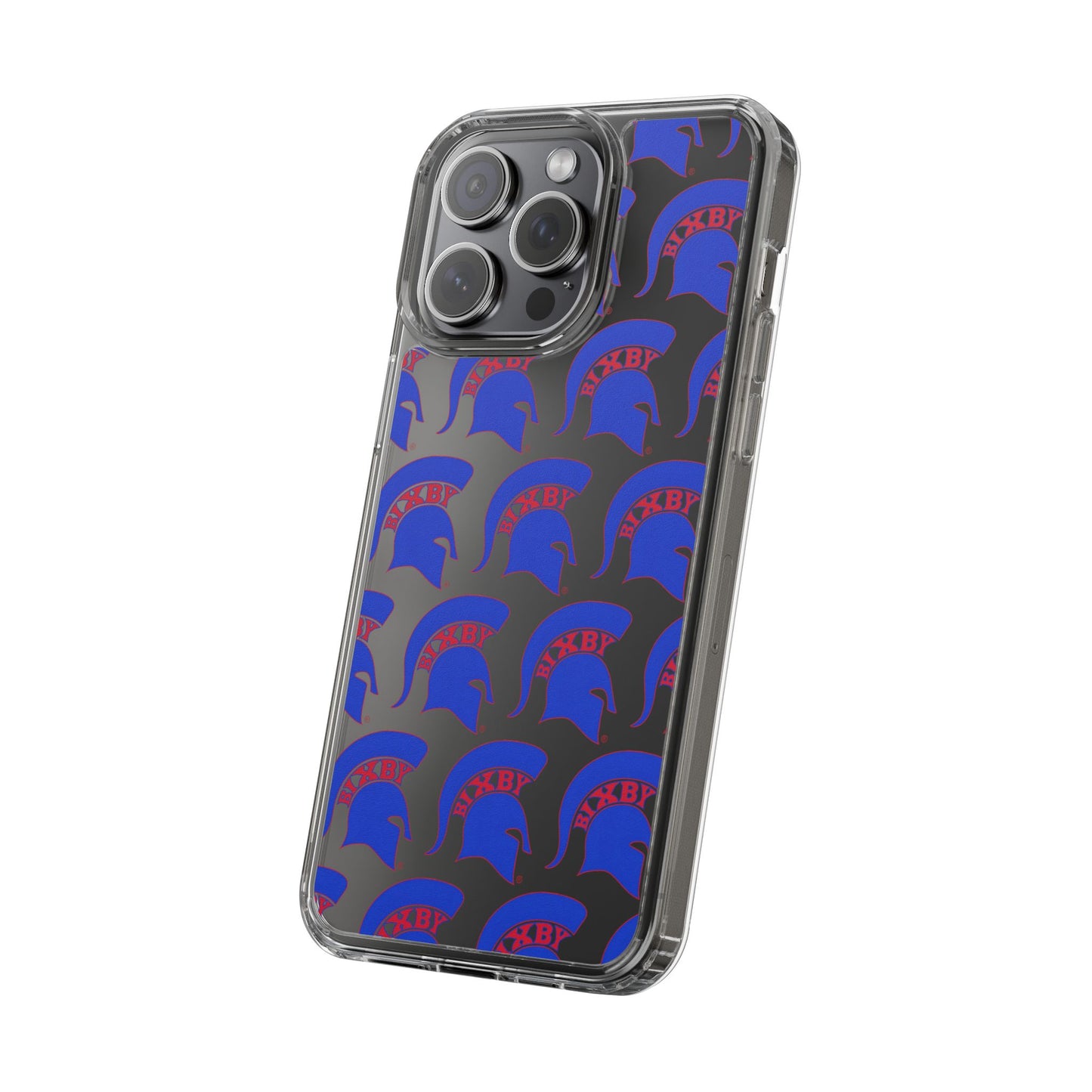 Spartan Blue Logo Clear Apple Phone Case