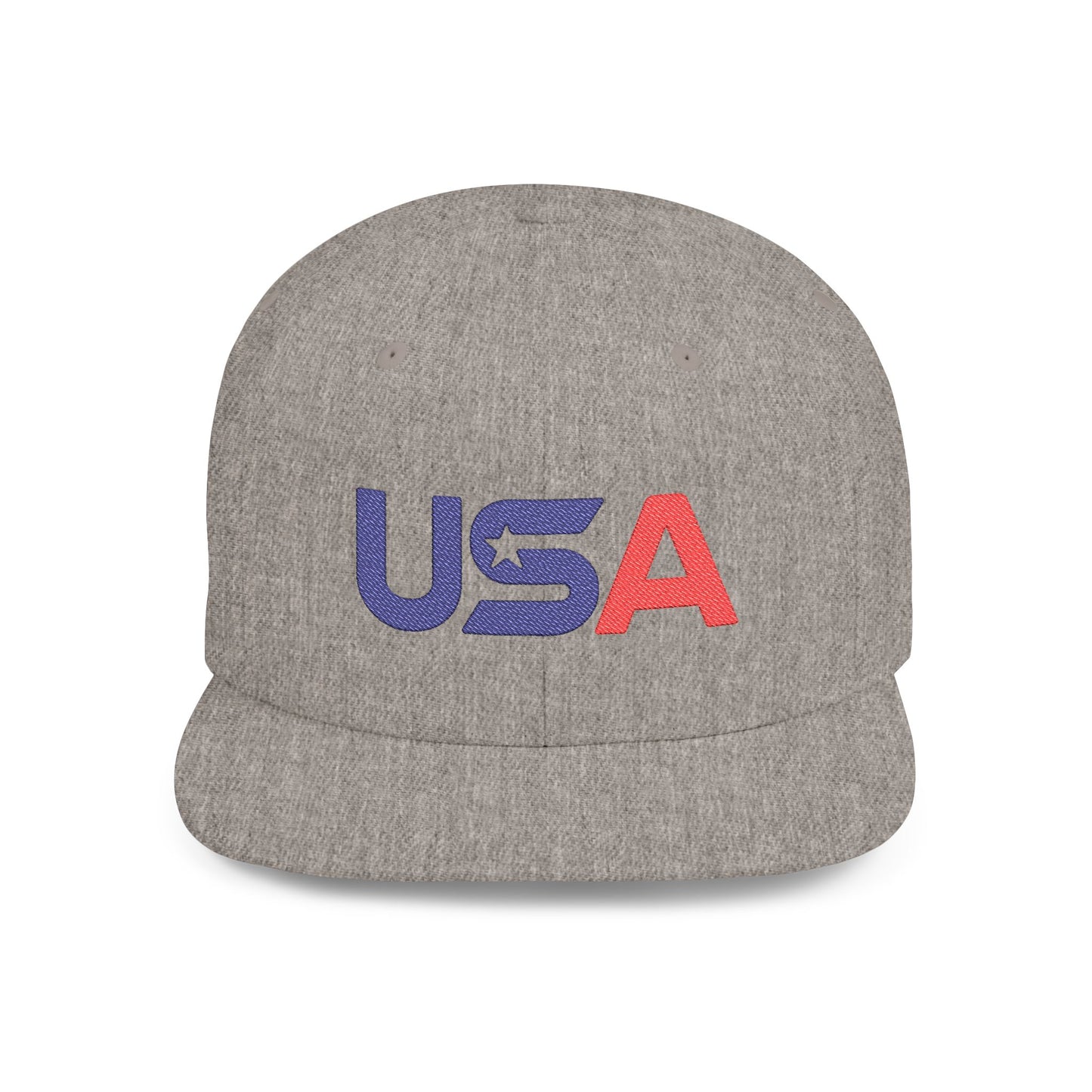 Patriotic USA Embroidered Flat Bill Snapback