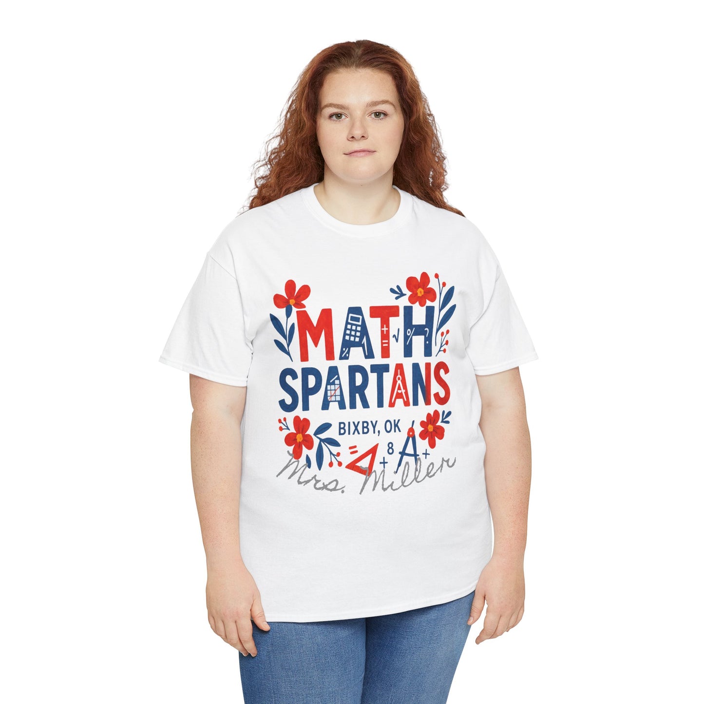 Floral Spartan Math Personalized Gildan Tee