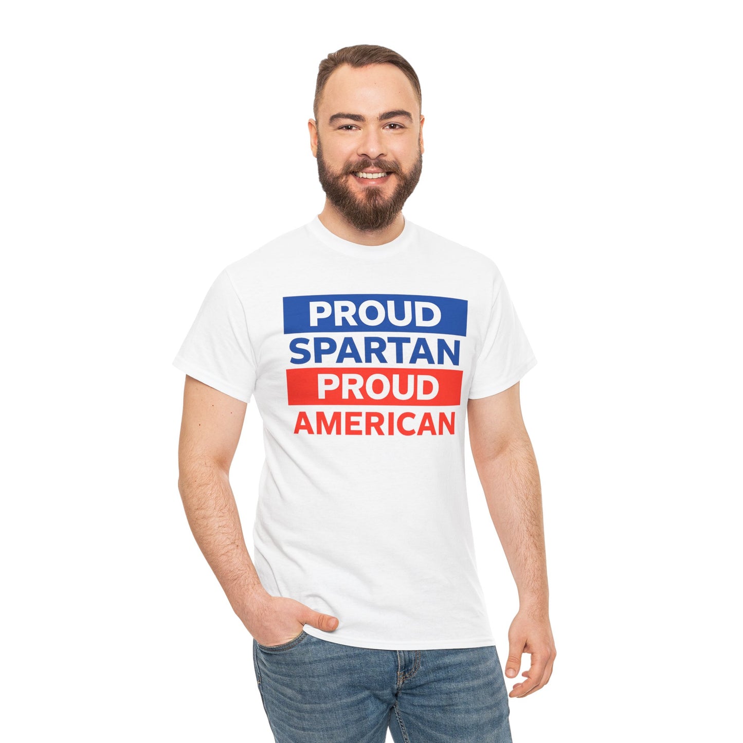 Proud Spartan Proud American Gildan Tee