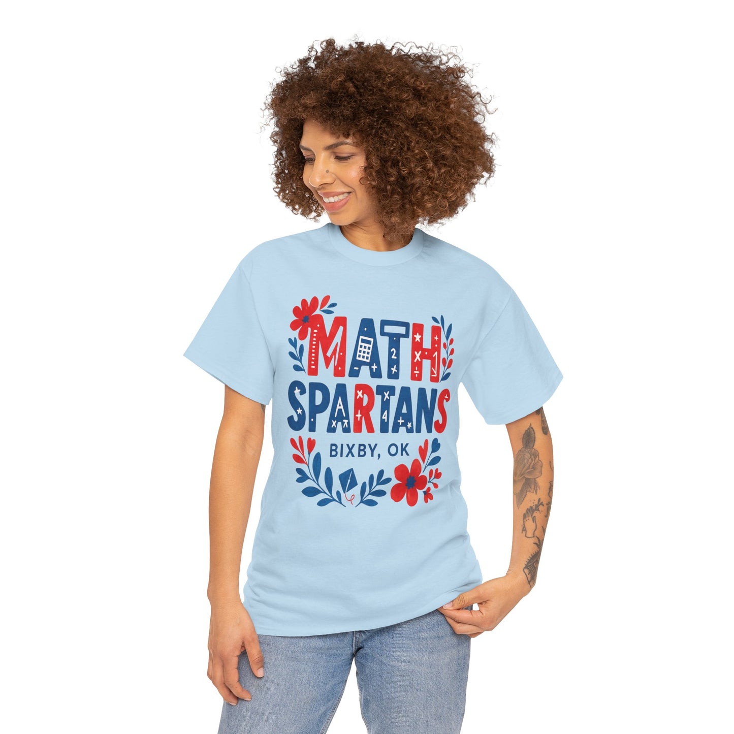 Floral Math Spartan Gildan Tee