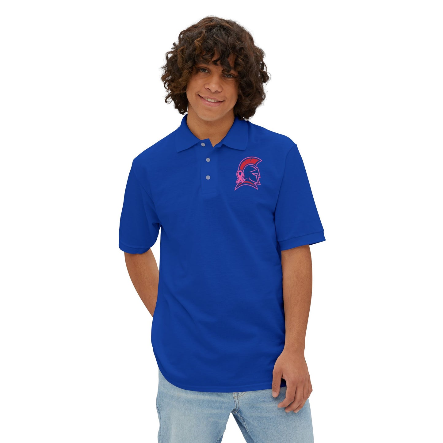 Spartan Men's Breast Cancer Awareness Polo
