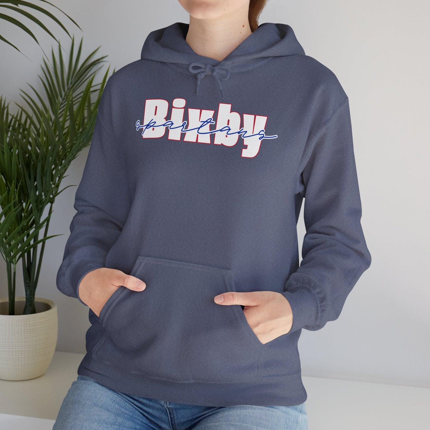 Bixby Spartans Cursive Gildan Hoodie