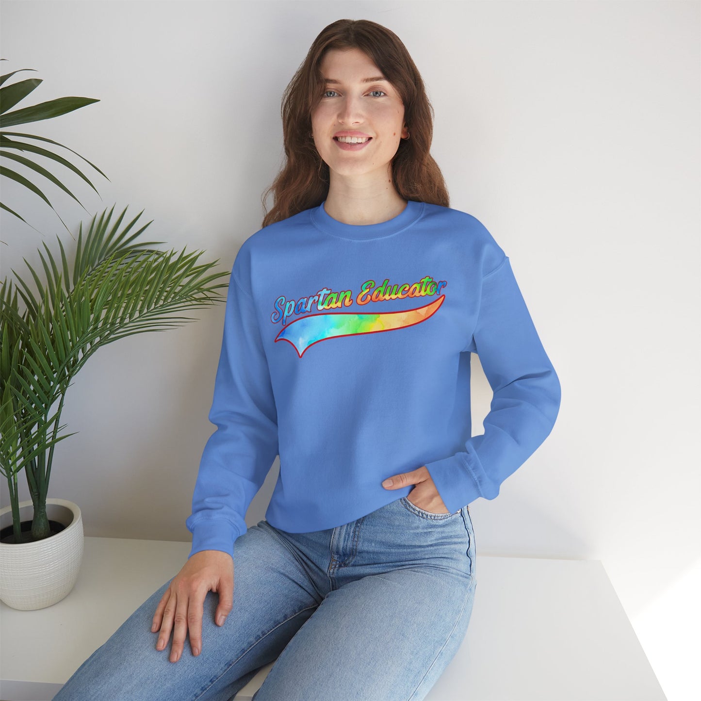 Spartan Educator Tie-Dye Design Gildan Sweatshirt