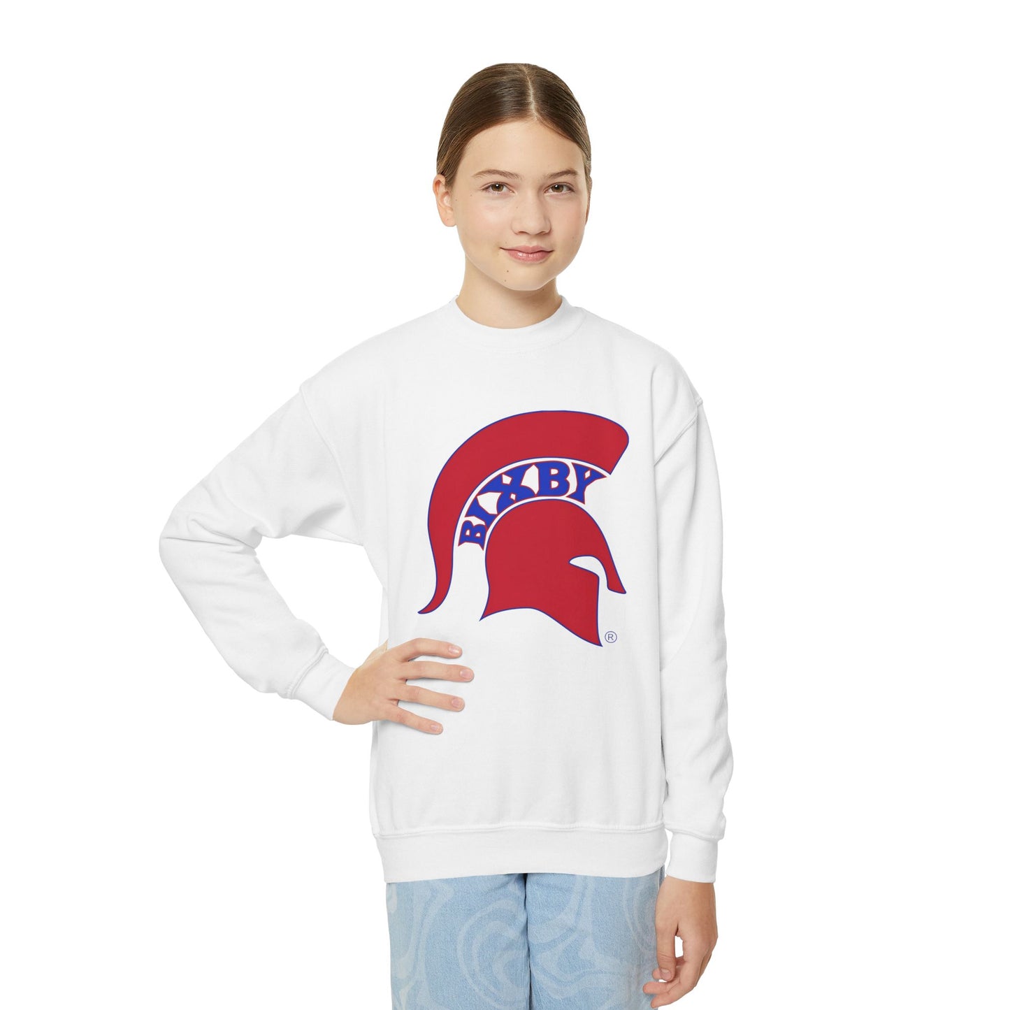 Spartan Red Logo Youth Gildan Sweatshirt