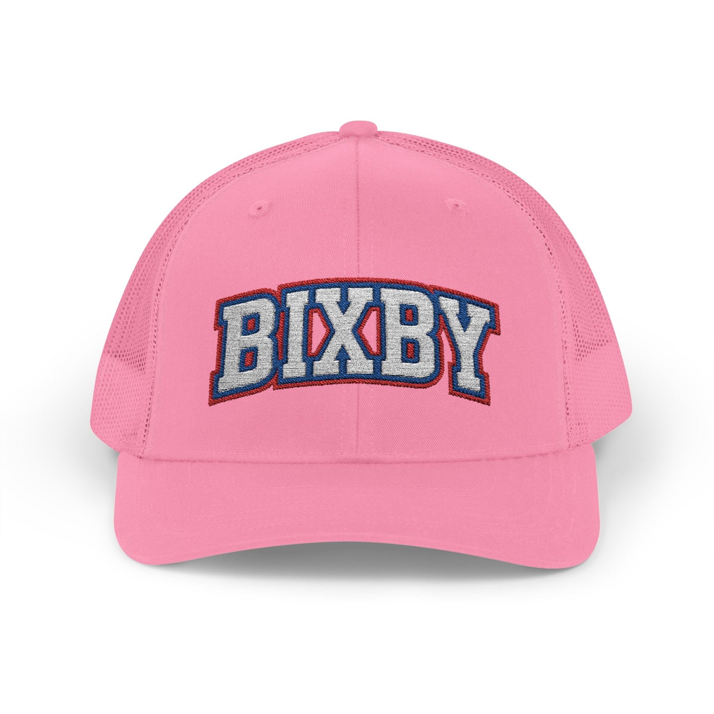 Bixby White Athletic Letter Embroidered Trucker Snapback