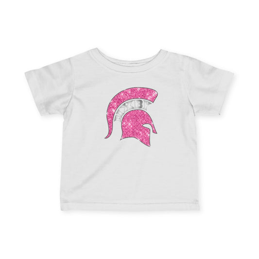 Bixby Spartans Pink Bling Infant Rabbit Skins Tee