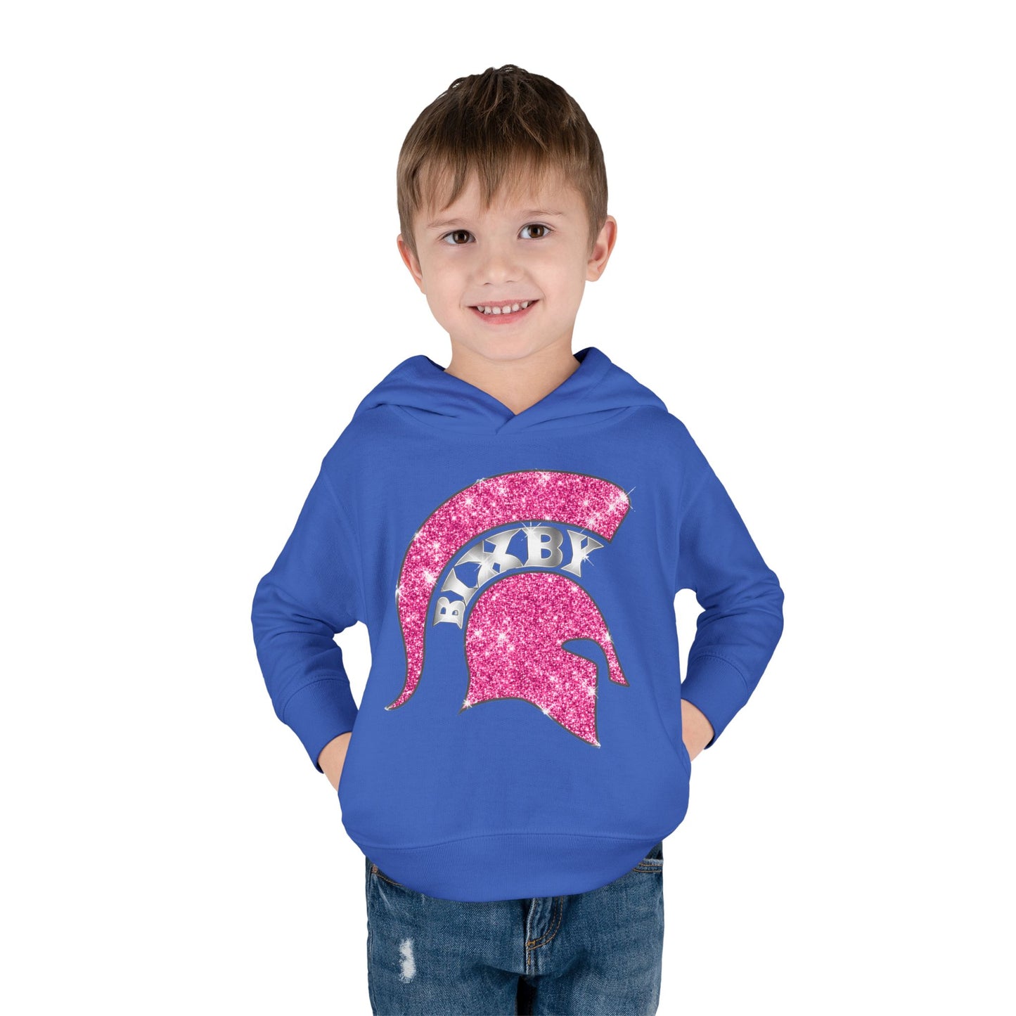 Bixby Spartans Pink Bling Toddler Rabbit Skins Hoodie
