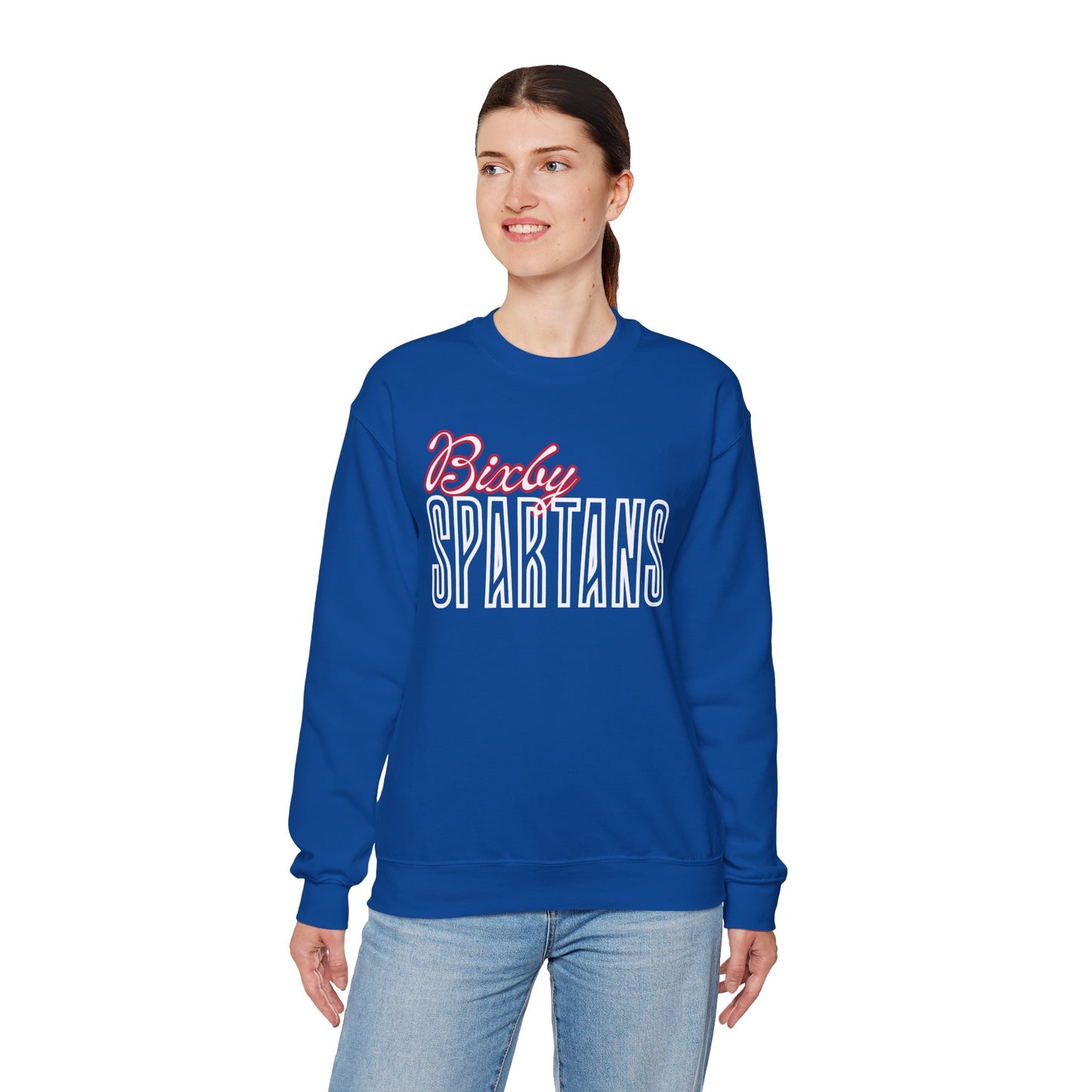 Bixby Spartans Cursive Gildan Sweatshirt