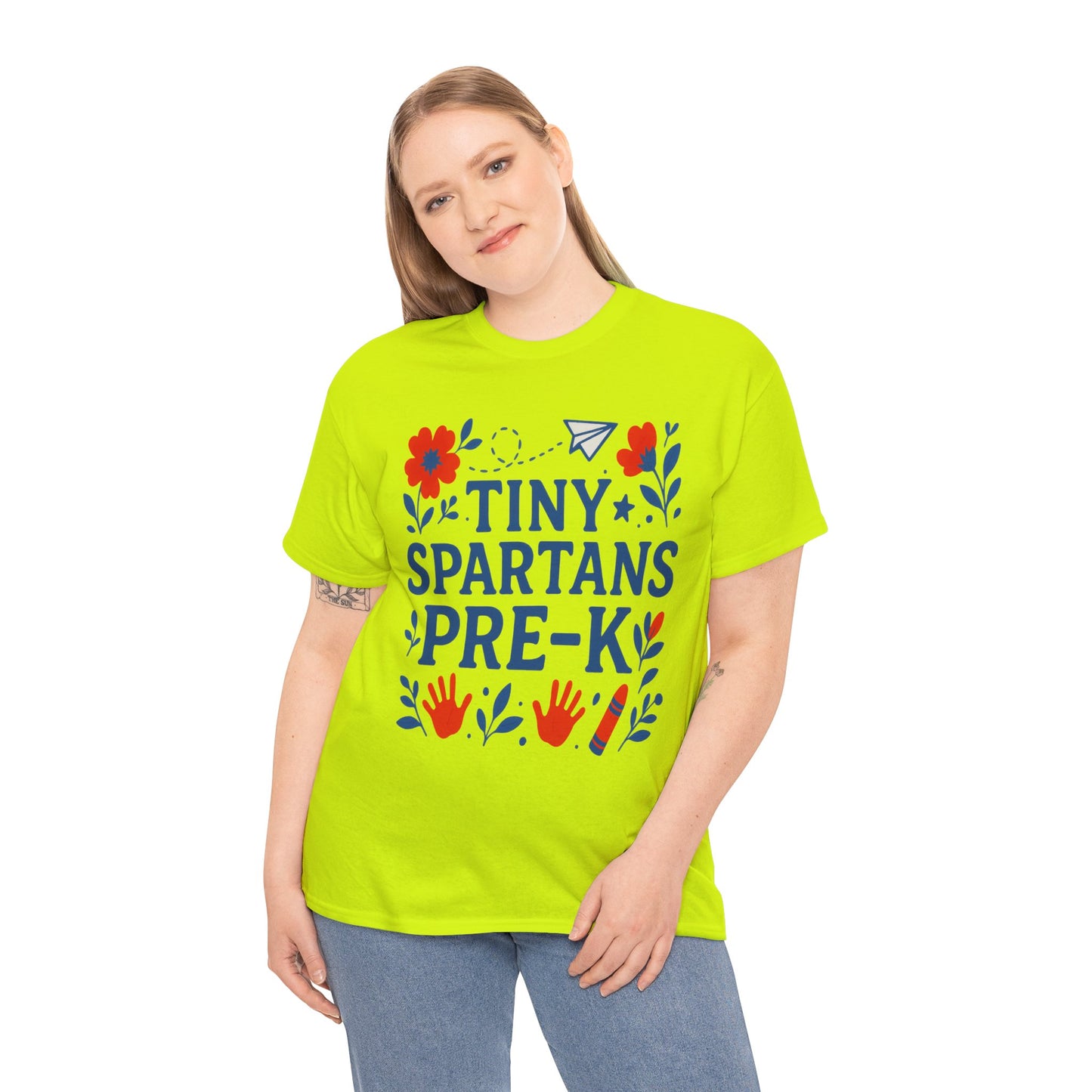 Floral Tiny Pre-K Spartan Gildan Tee