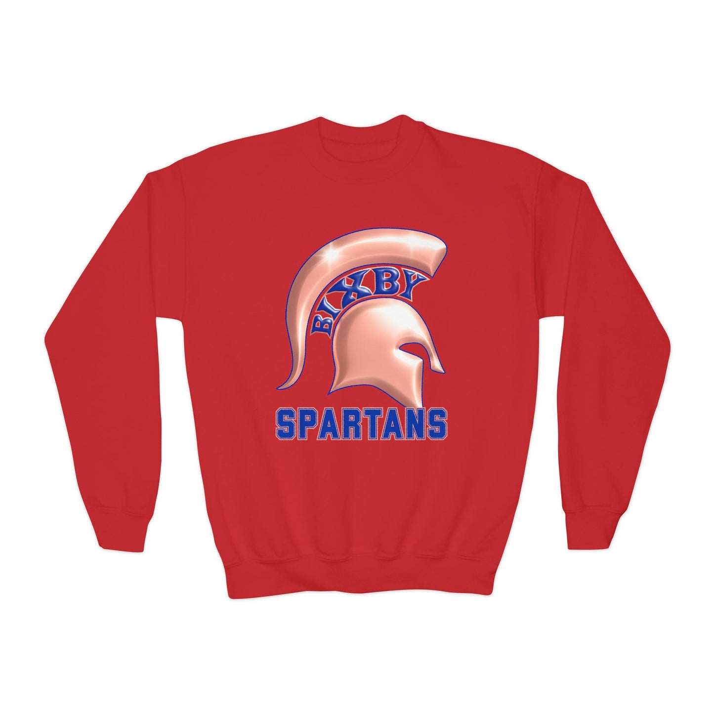 Bixby Spartan Metallic Rose Gold Youth Gildan Sweatshirt