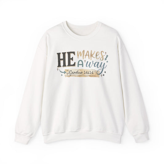 He Makes Away Exodus 14:14 Sweatshirt | Christian Scripture Crewneck