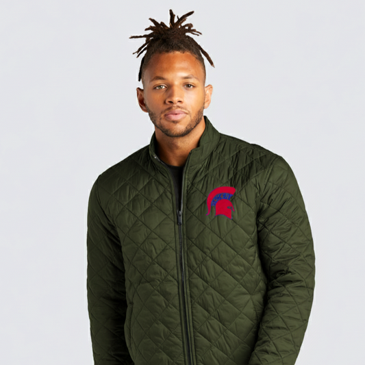 Spartan Red Logo Embroidered Premium Quilted Puffy Jacket