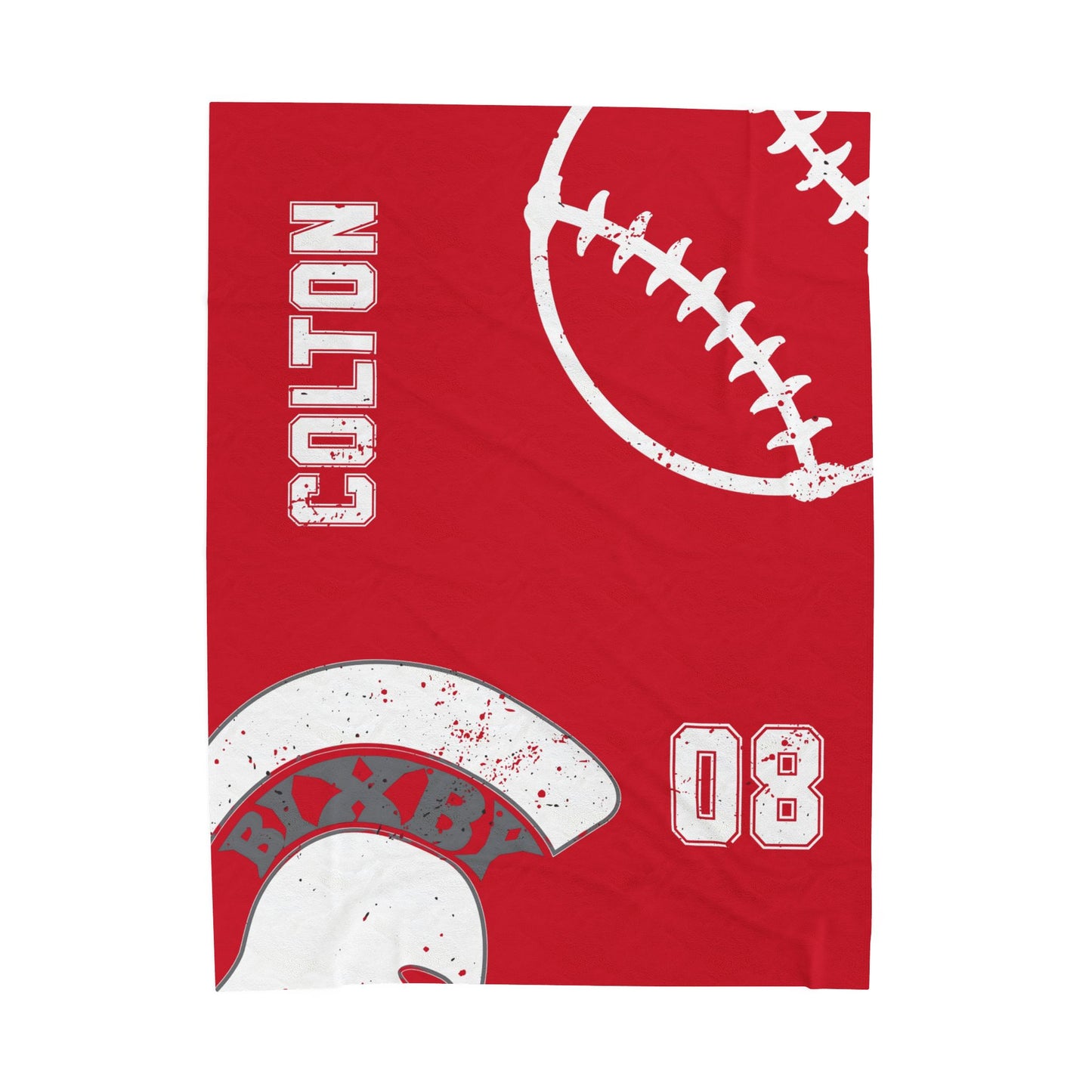 Spartan Baseball Velveteen Plush Blanket - Customized
