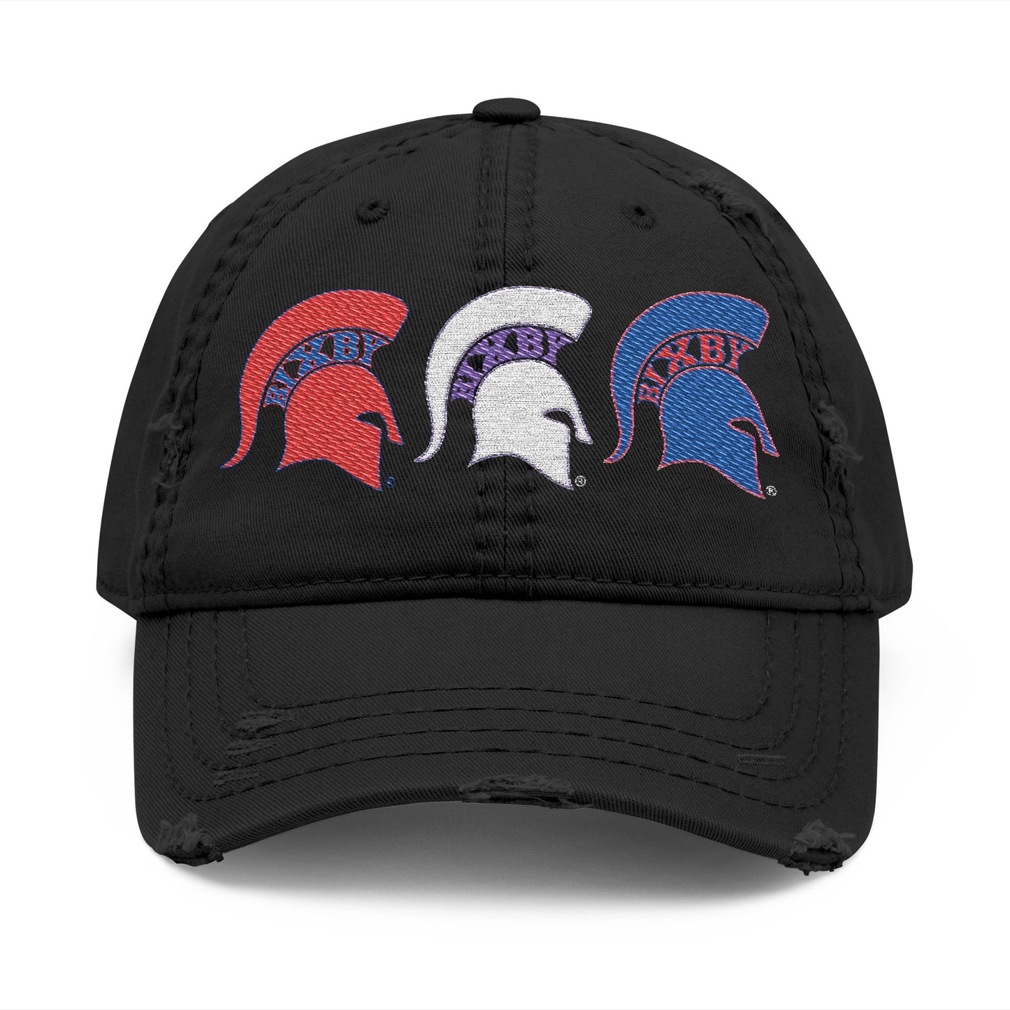 Bixby Spartan Red, White and Blue Embroidered Distressed Ballcap