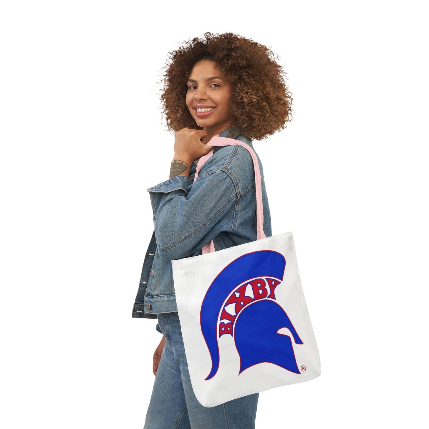 Spartan Blue Logo Canvas Tote Bag