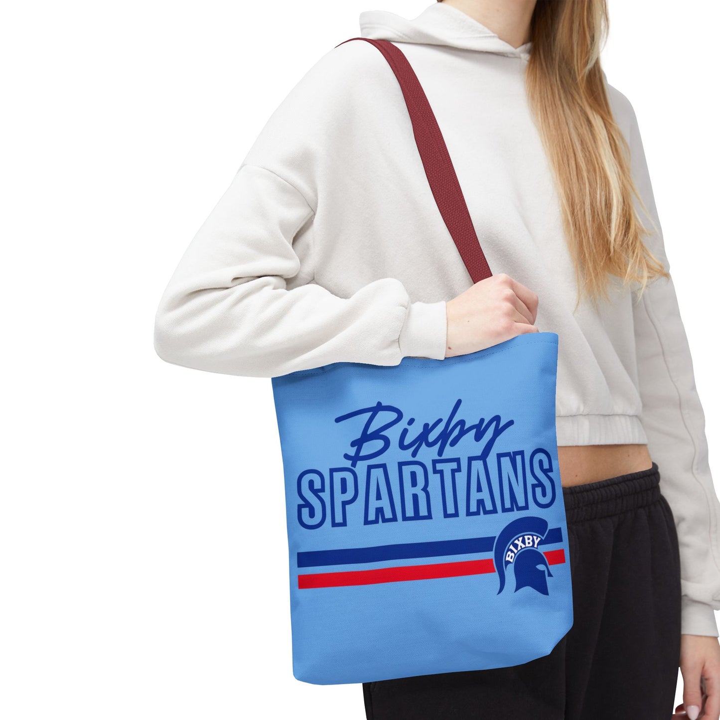 Bixby Spartans Blue Polyester Tote Bag