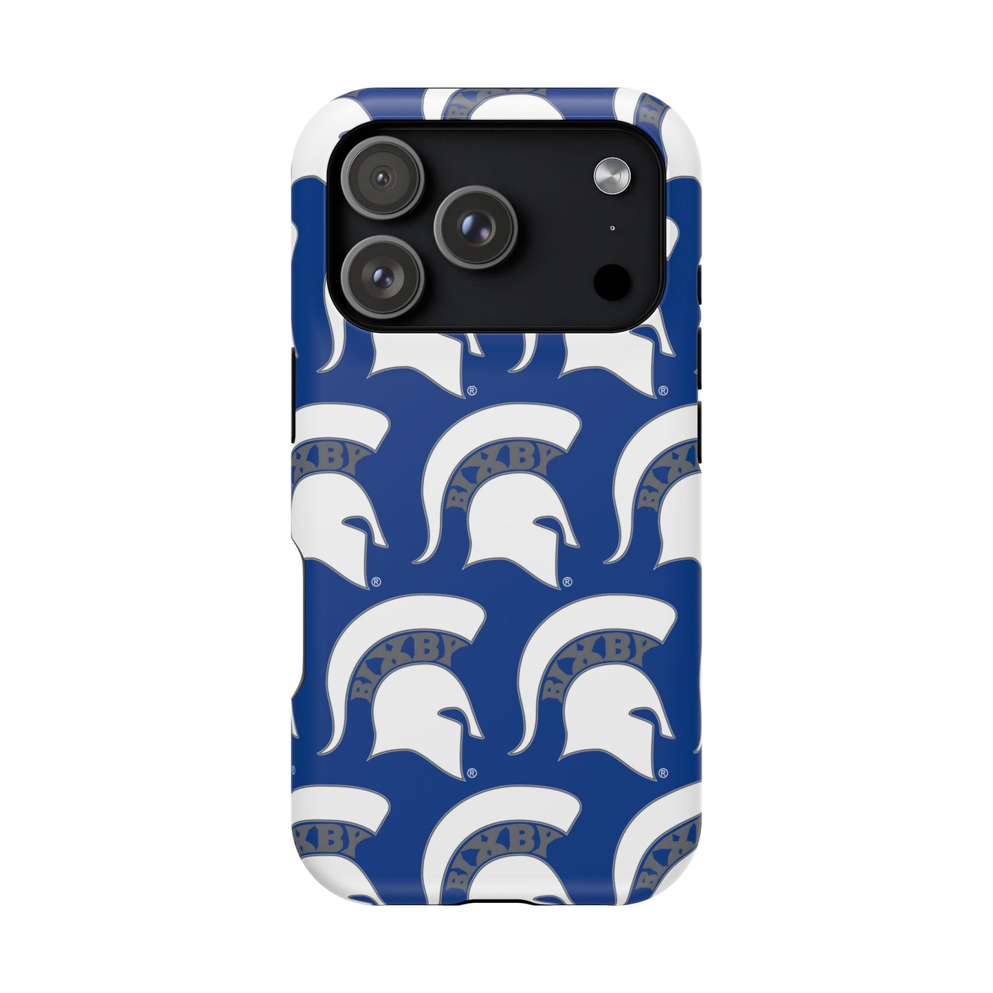 Bixby Spartan White Logo Impact Resistant iPhone Case