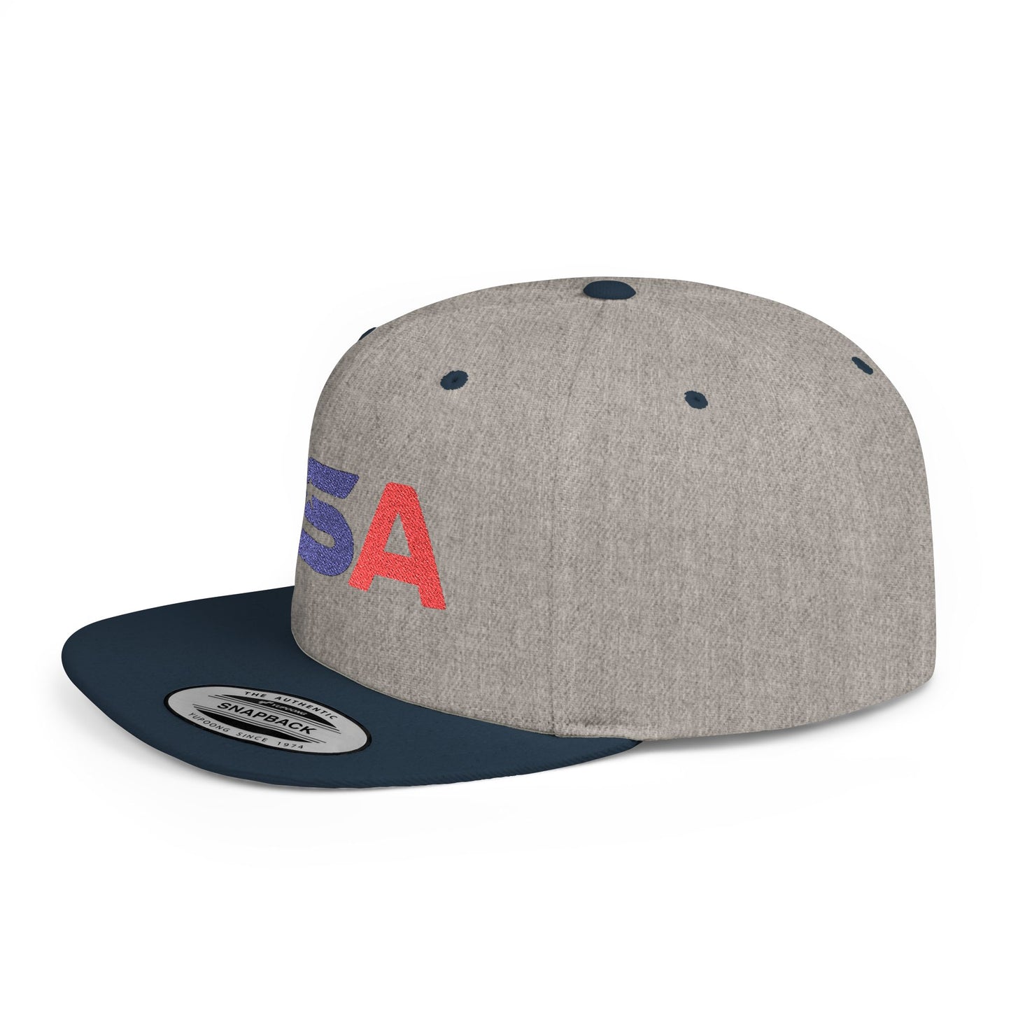 Patriotic USA Embroidered Flat Bill Snapback