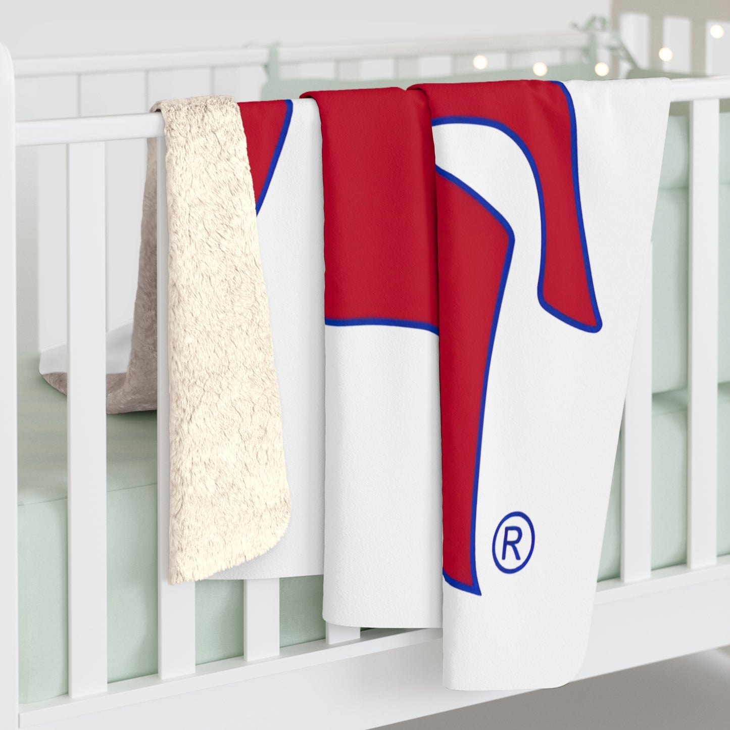 Spartan Red Logo Comfy Sherpa Fleece Blanket