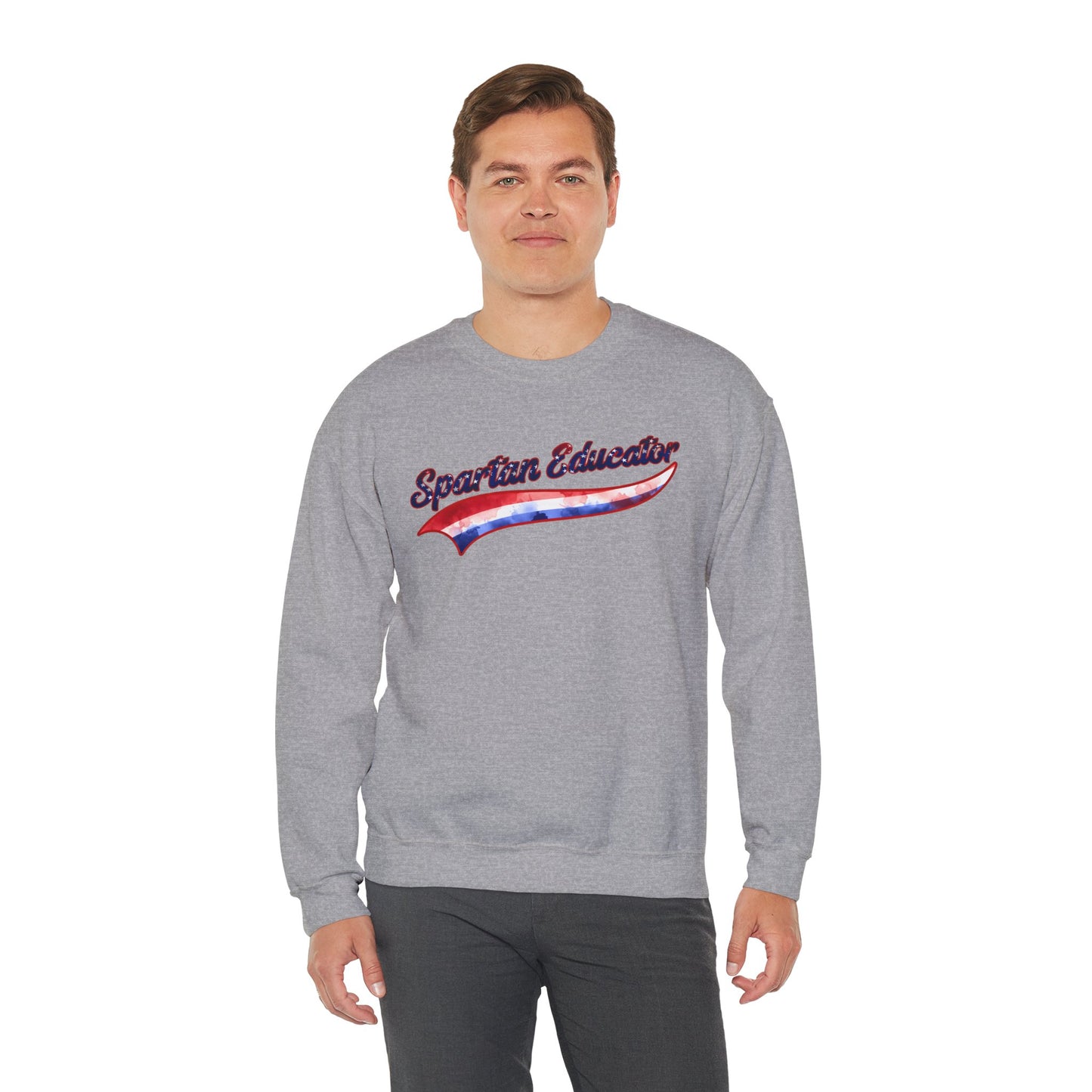 Spartan Educator Patriotic Design Gildan Sweatshirt