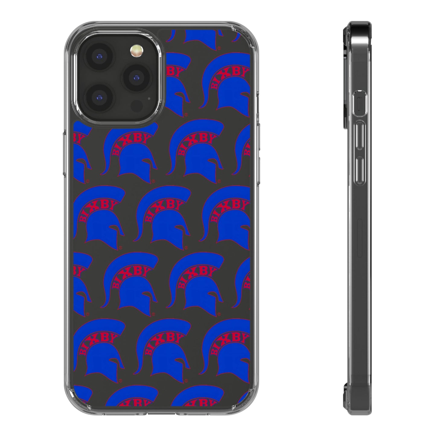 Spartan Blue Logo Clear Apple Phone Case