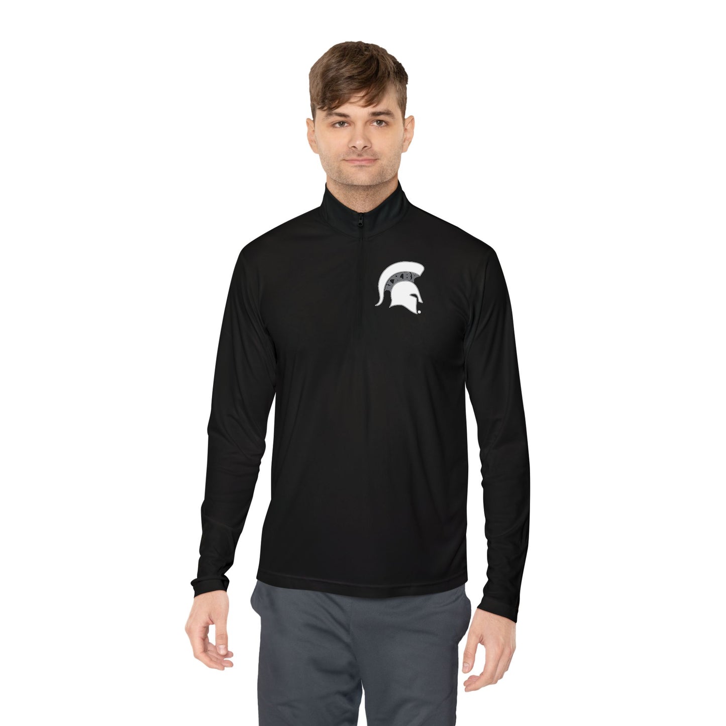 Spartan White Logo Quarter-Zip Pullover
