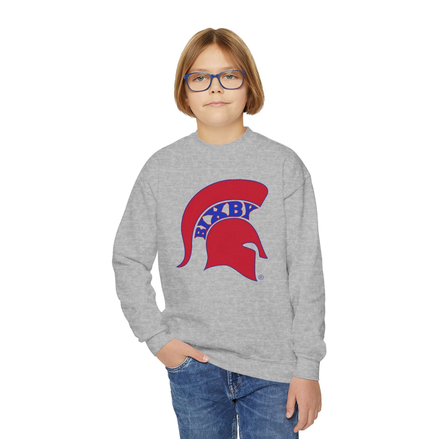 Spartan Red Logo Youth Gildan Sweatshirt