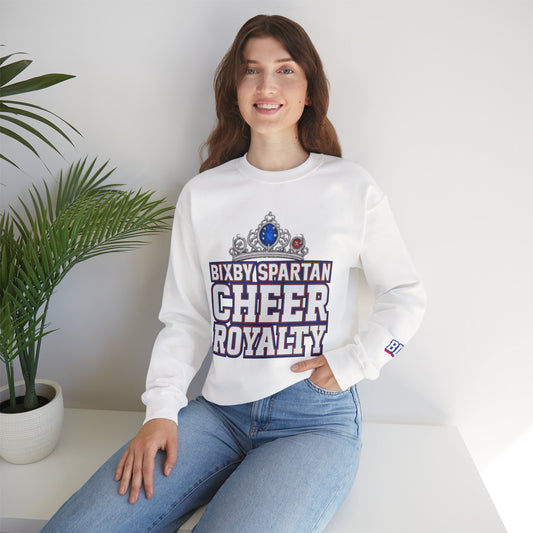 Bixby Spartan Cheer Royalty With Sleeve Print Gildan Sweatshirt