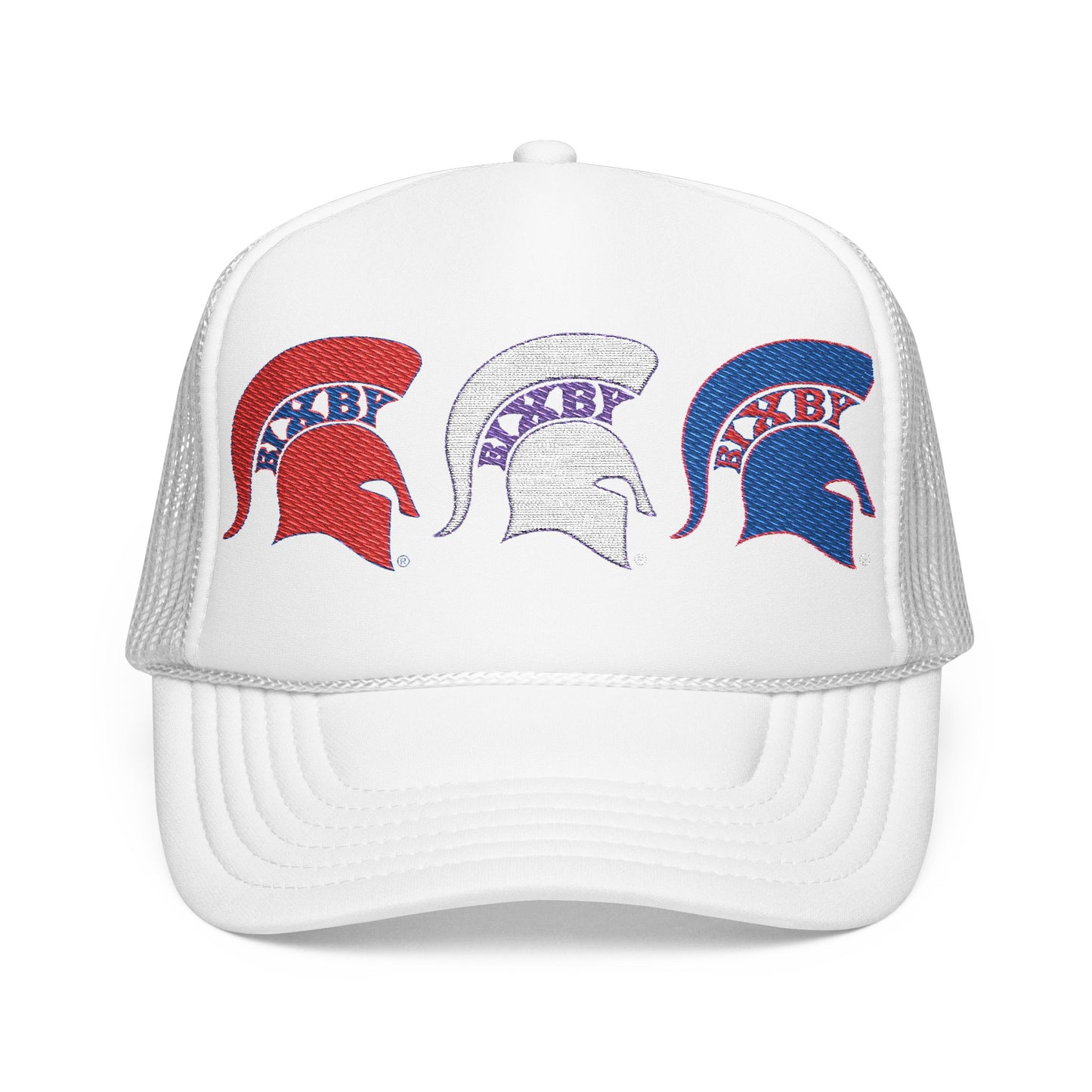 Bixby Spartan Red, White and Blue Embroidered Foam Trucker Hat