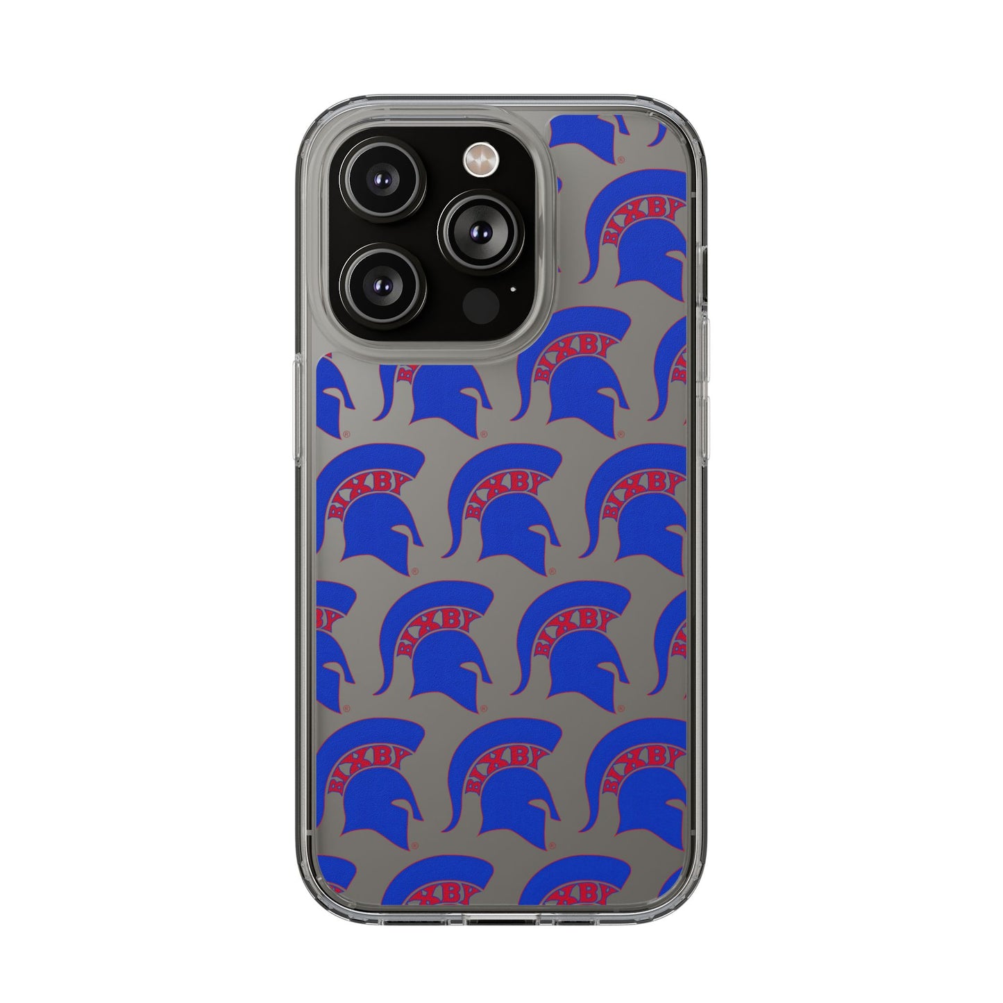 Spartan Blue Logo Clear Apple Phone Case