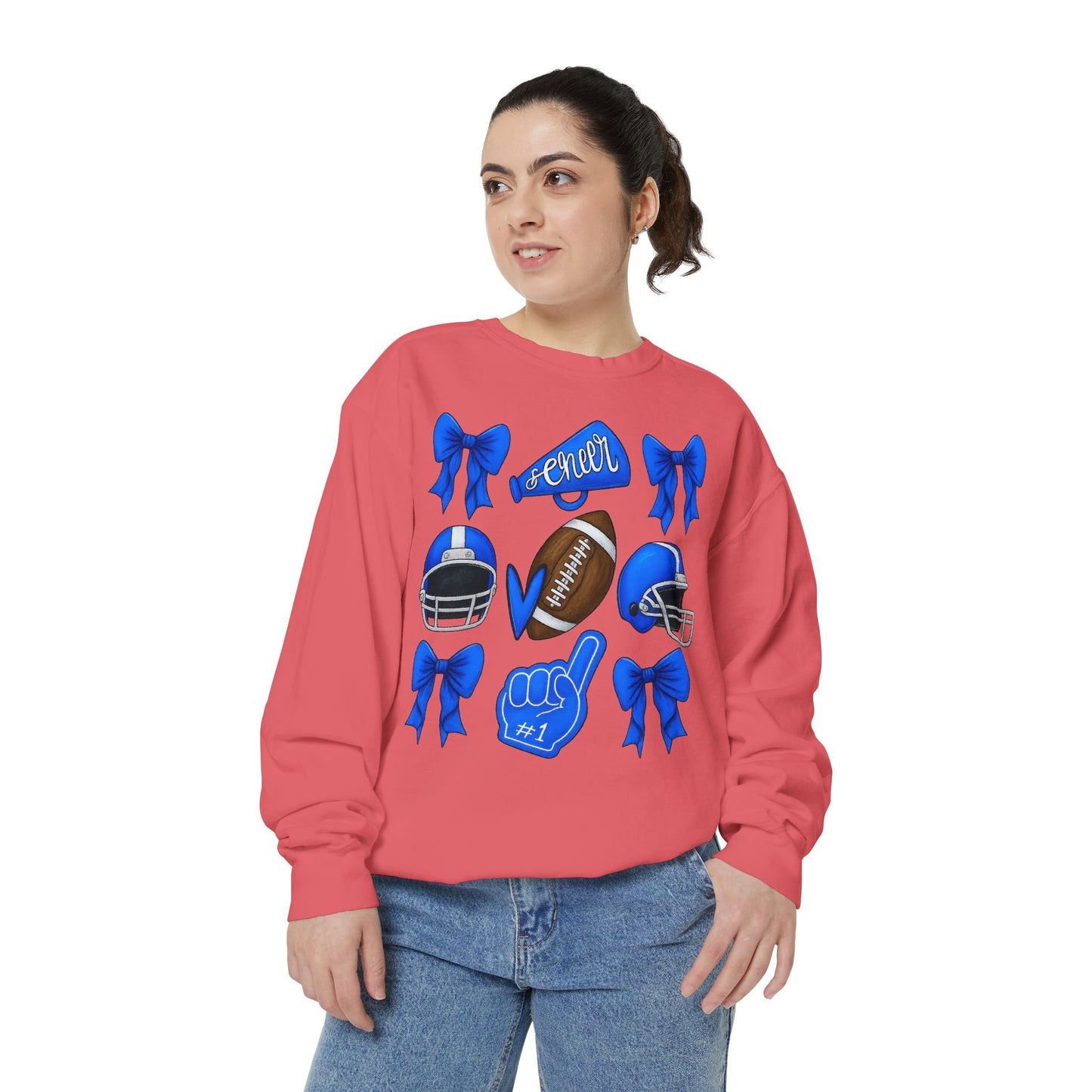Bixby Spartan Cheer & Football Comfort Colors Sweatshirt