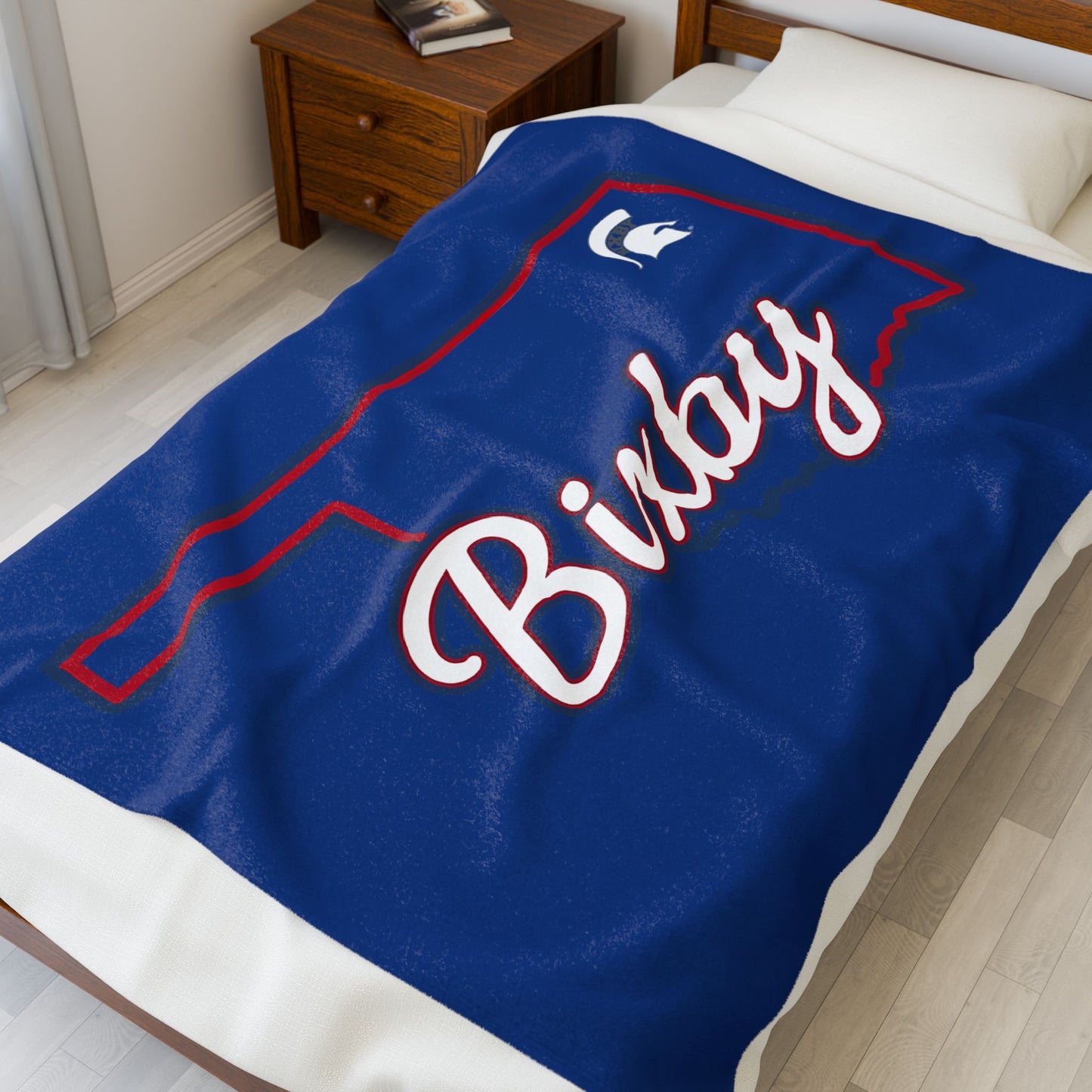 Bixby OK Blue Velveteen Plush Blanket
