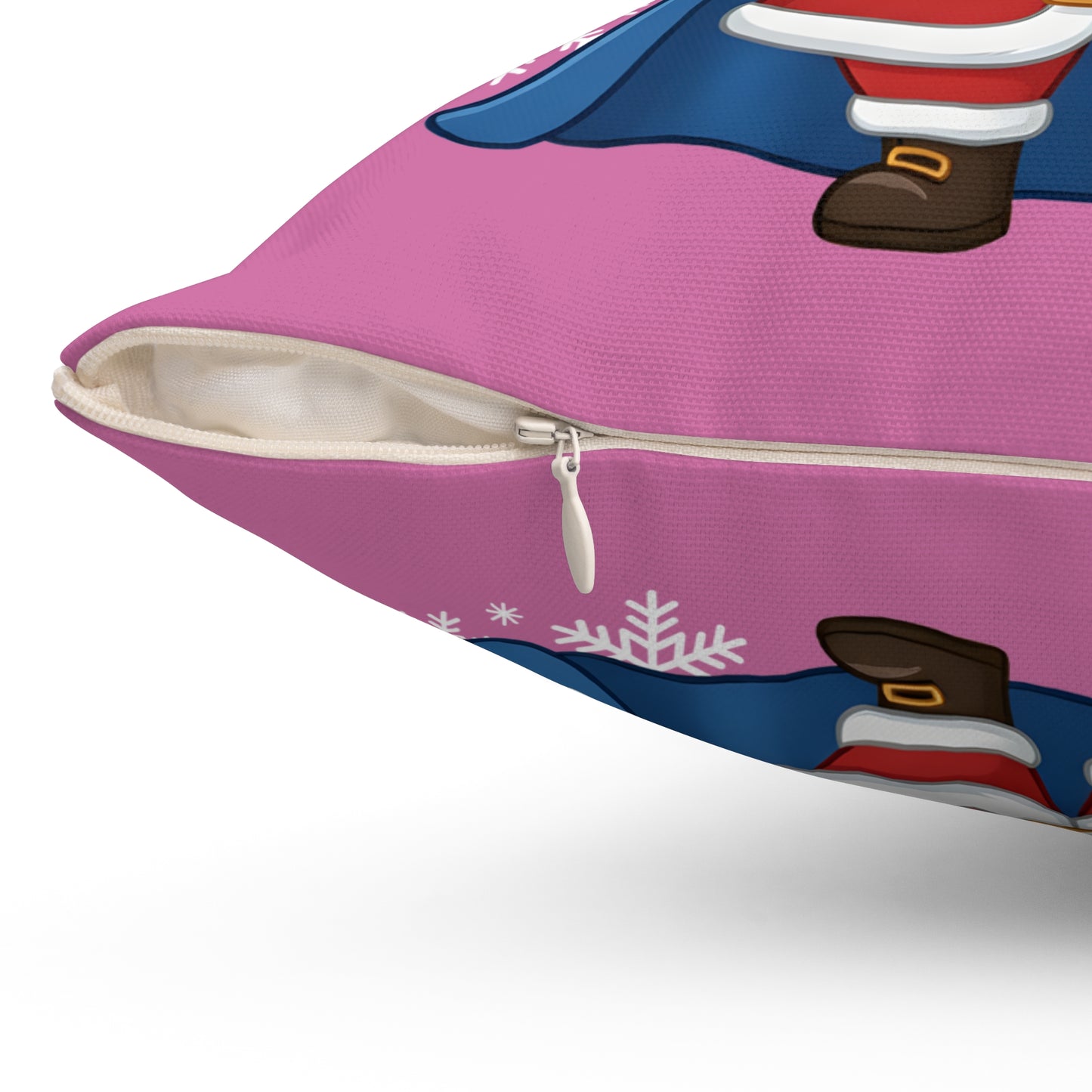 Spartan Santa Pink Christmas Pillow