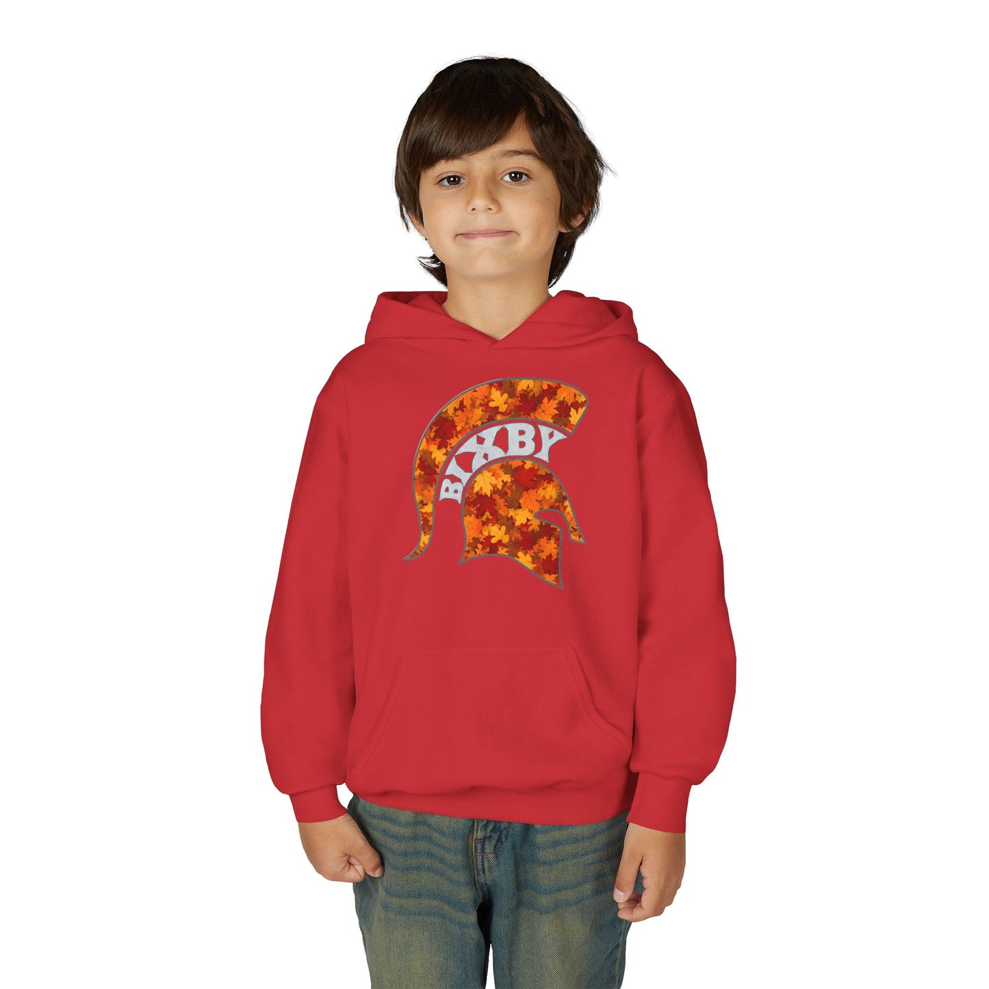 Bixby Spartan Fall Helmet Youth Gildan Hoodie
