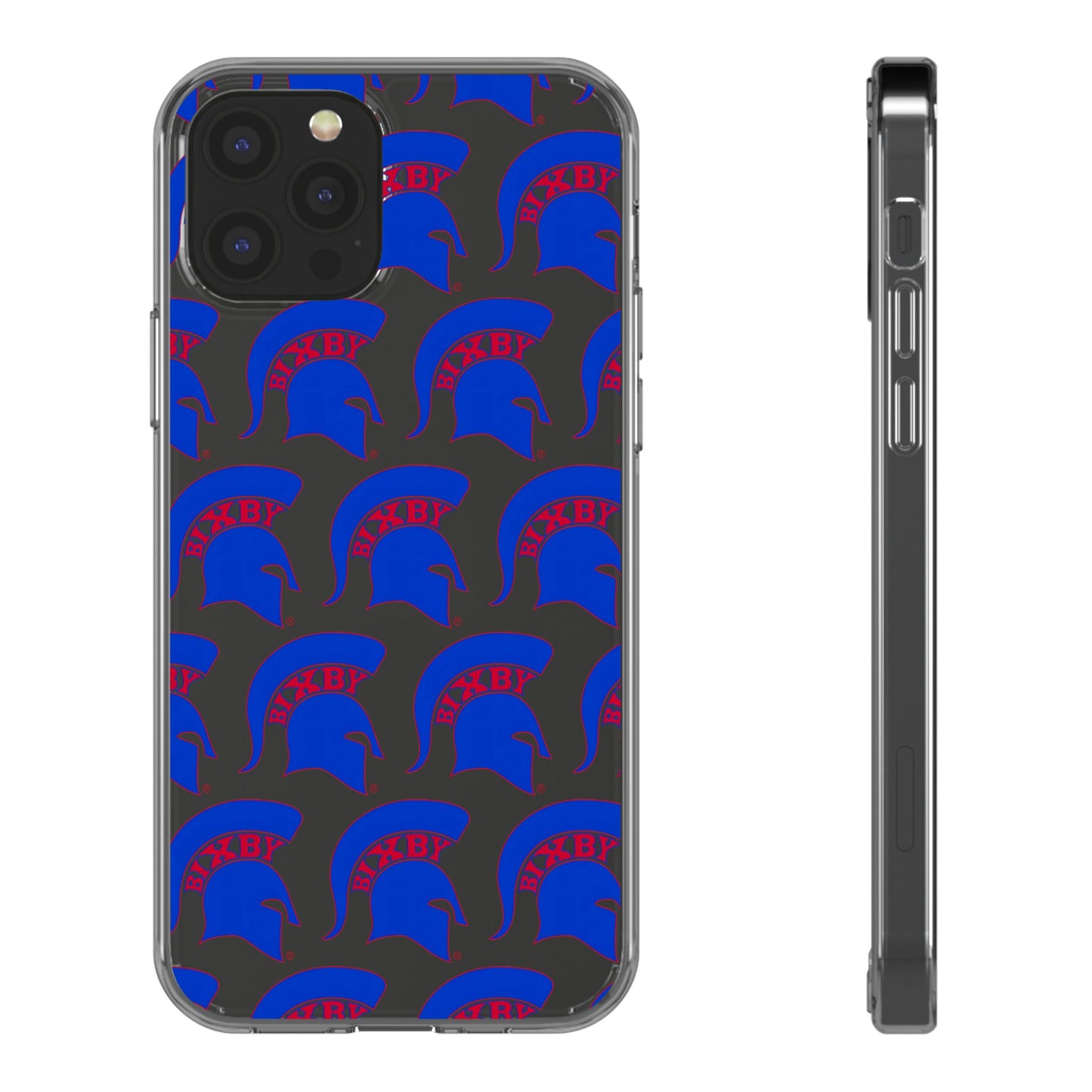 Spartan Blue Logo Clear Apple Phone Case
