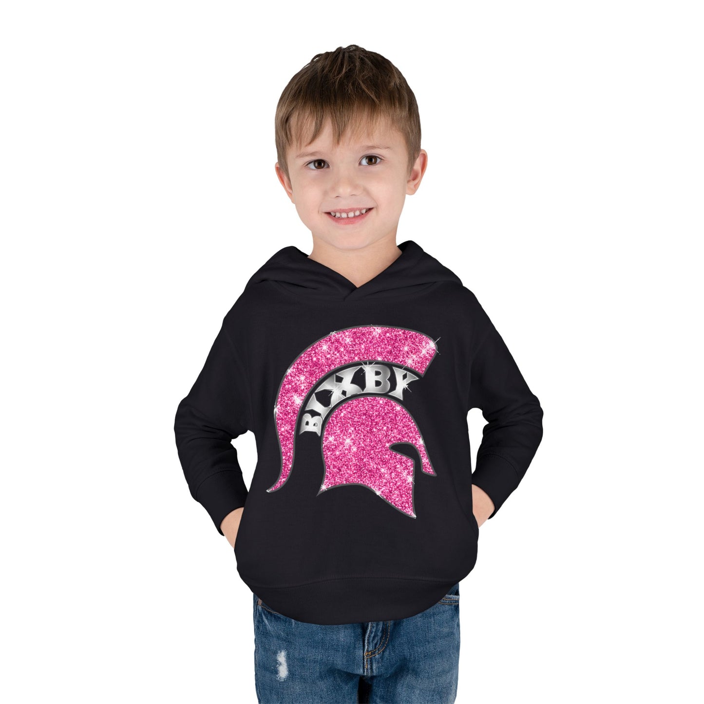 Bixby Spartans Pink Bling Toddler Rabbit Skins Hoodie