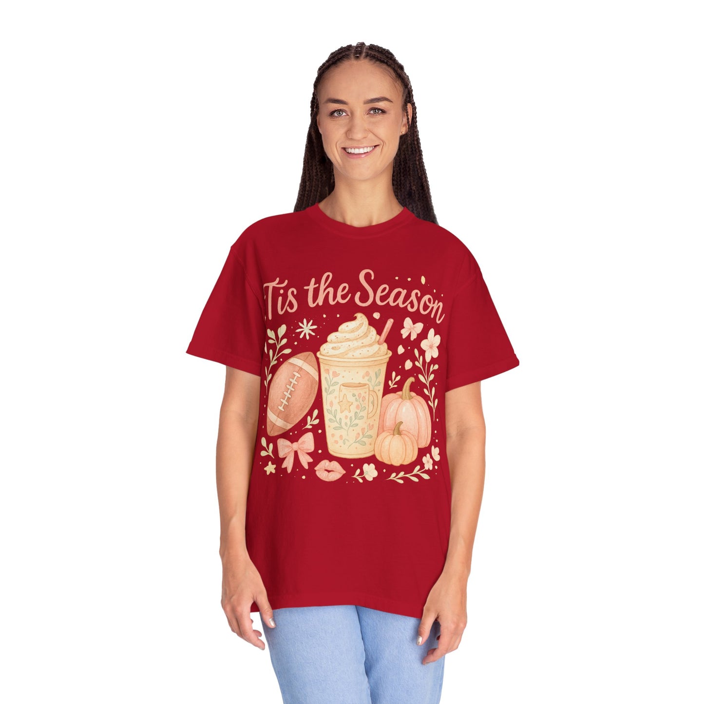 Cheer and Football Tis The Season Comfort Colors Tee