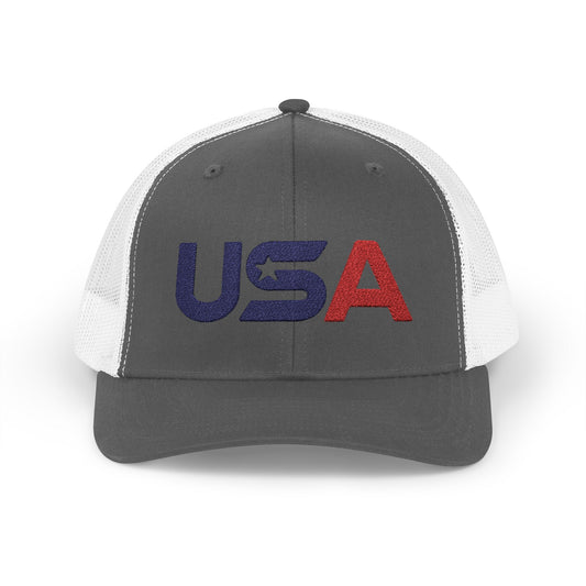 Patriotic USA Embroidered Trucker Snapback