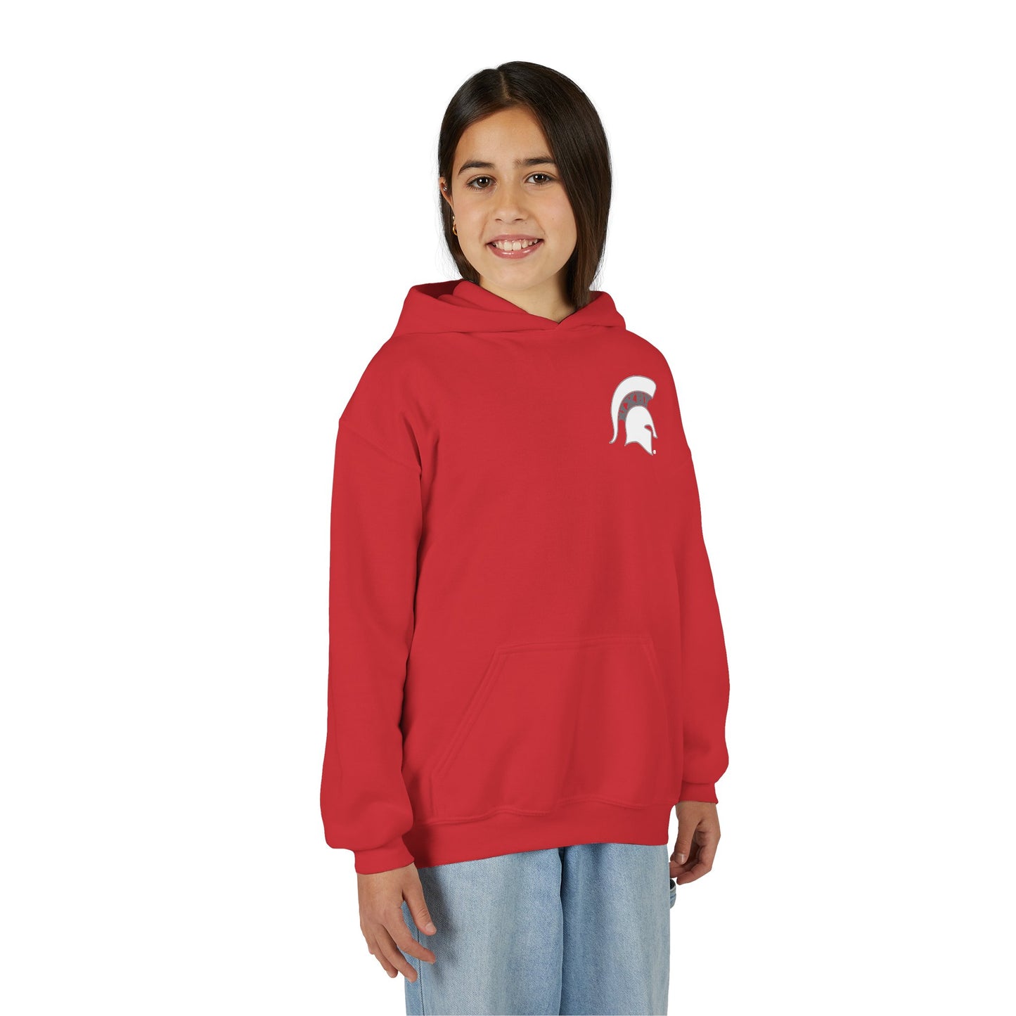 Spartan White Logo Youth Gildan Hoodie