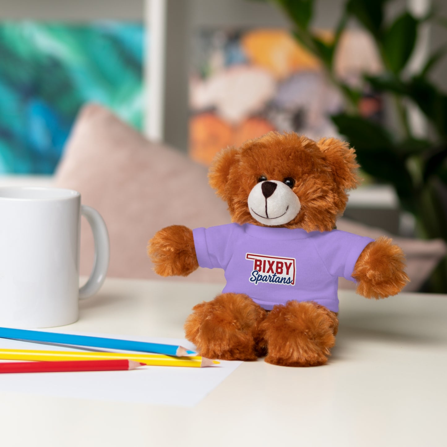 Bixby Oklahoma Spartan Stuffed Animal Logo