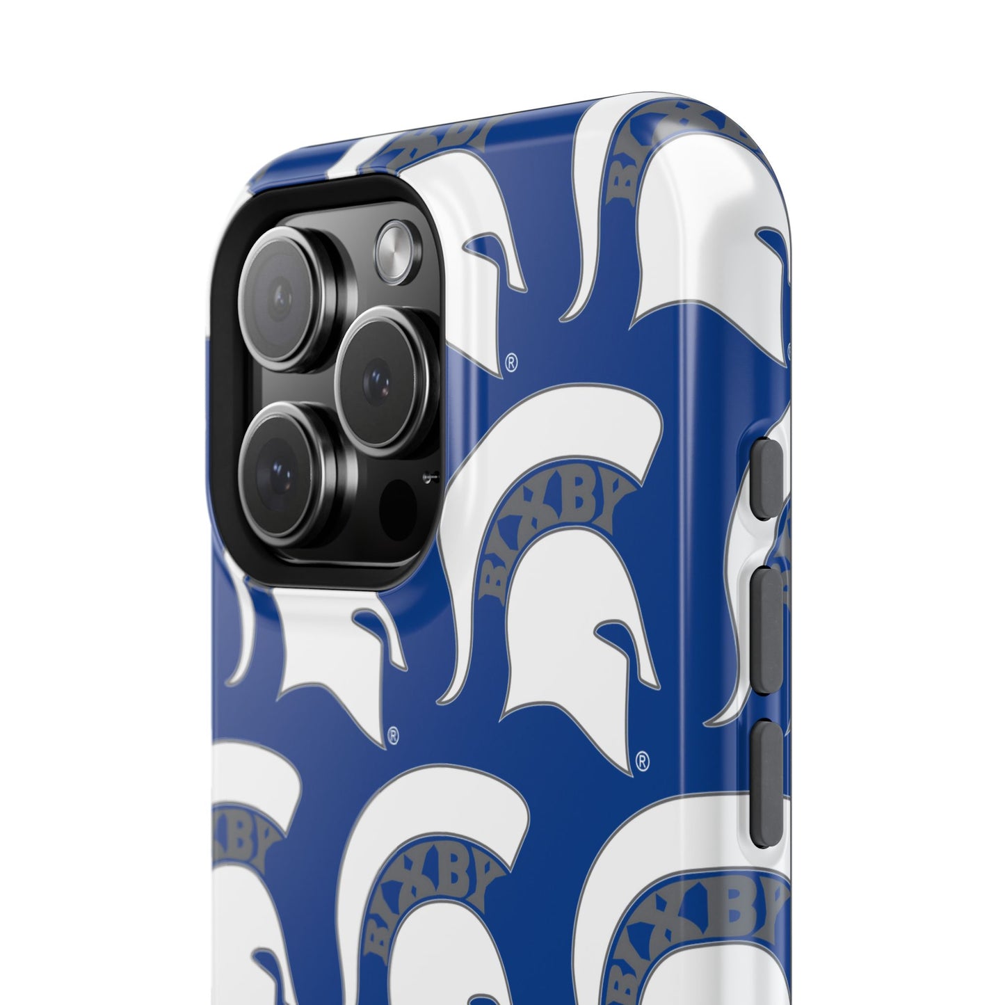 Bixby Spartan White Logo Impact Resistant iPhone Case