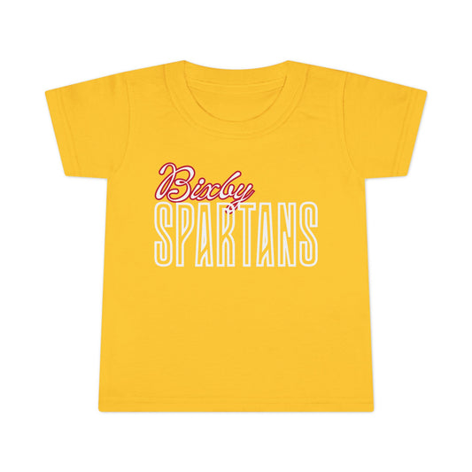 Bixby Spartans Cursive Toddler Rabbit Skins Tee