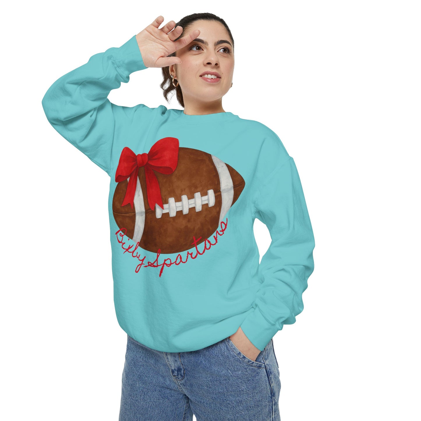 Bixby Spartans Cheer & Football Comfort Colors Sweatshirt