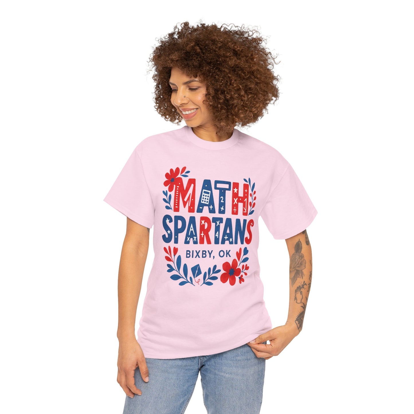 Floral Math Spartan Gildan Tee