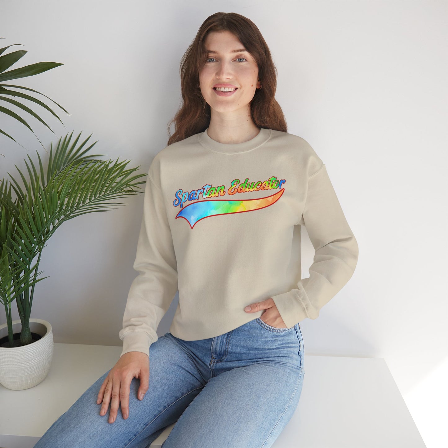 Spartan Educator Tie-Dye Design Gildan Sweatshirt