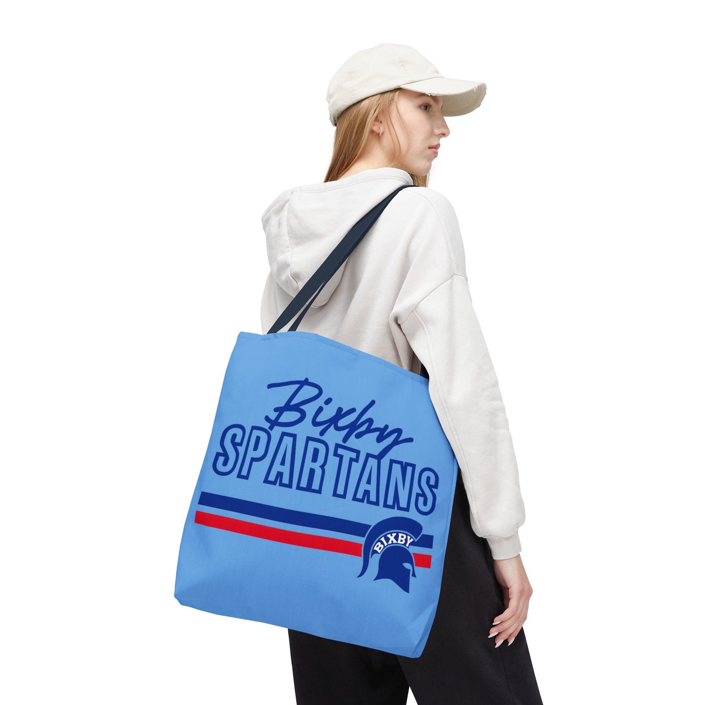Bixby Spartans Blue Polyester Tote Bag