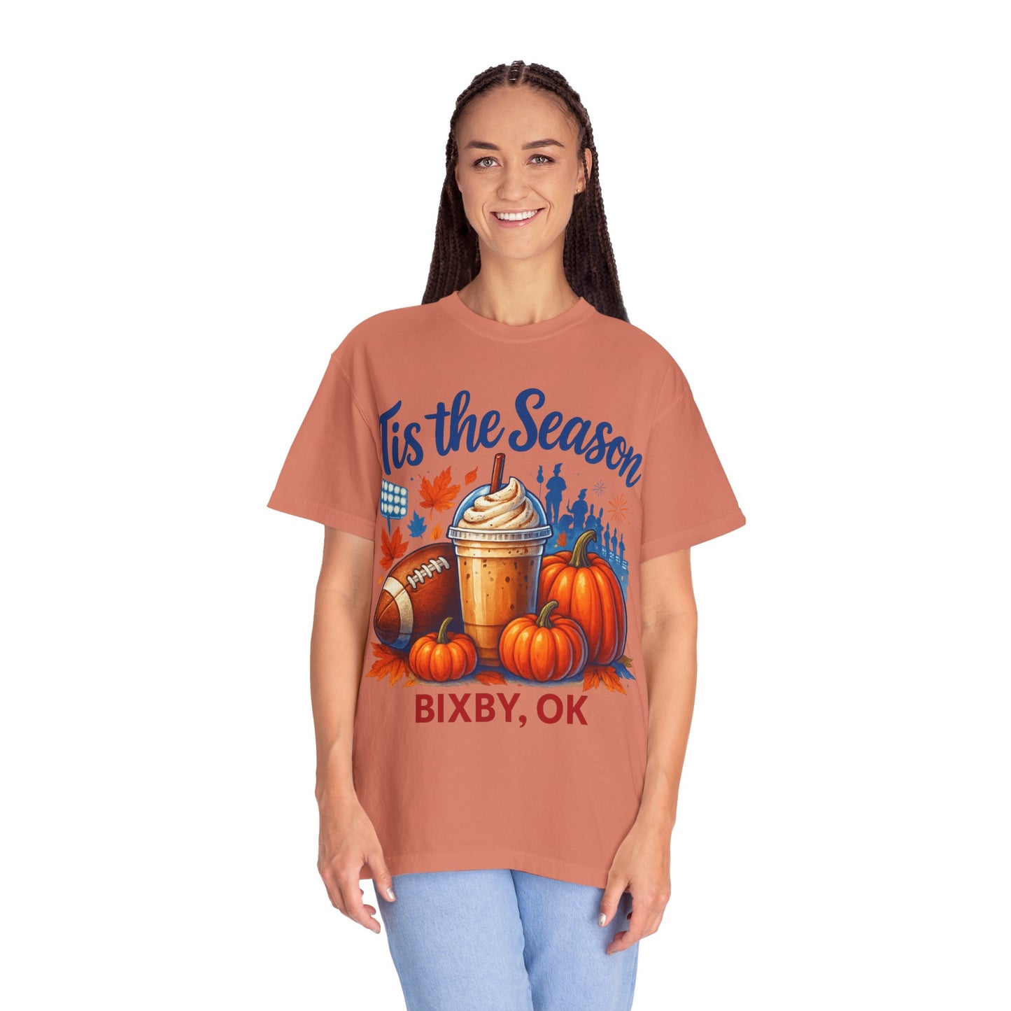 Bixby Football Mom Pumpkin Spice Vibes Comfort Colors Tee
